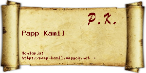 Papp Kamil névjegykártya